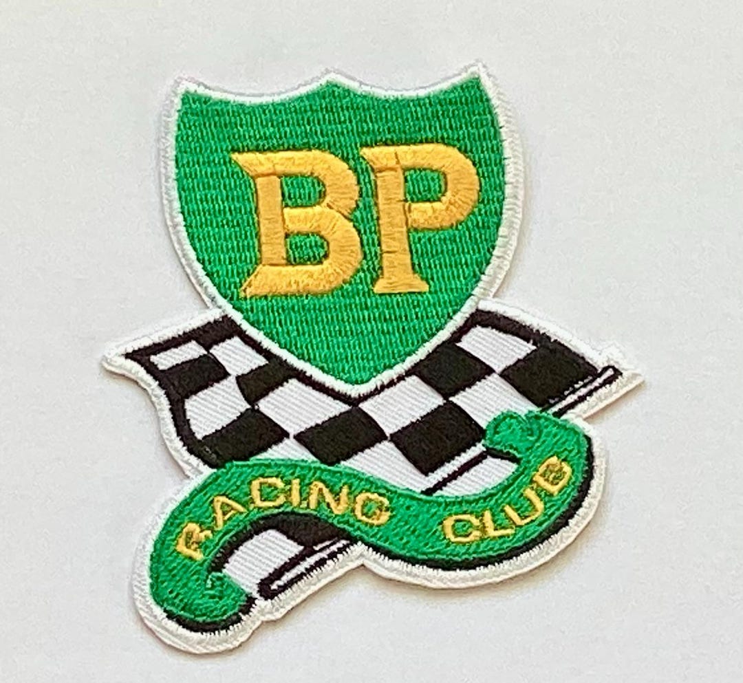 BP Chequered Flag Racing Oil Gas Gasoline Motor Car Badge Iron Sew on ...