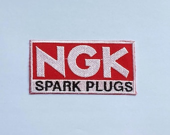NGK spark plugs plug motor racing sports car bike badge iron sew on patch