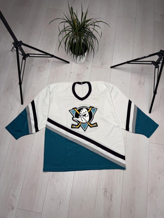 Maillot De Hockey Vintage Mighty Ducks Années 90 - Taille L - Coton Logo Anaheim - Homme