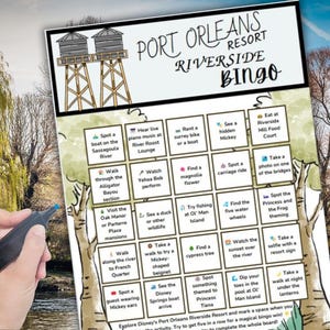 Printable Port Orleans Riverside Resort Bingo Board Game, Disney World Vacation Activity, Family-Friendly Scavenger Hunt