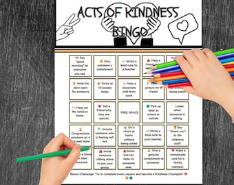 Bonté Bingo Jeu | Activité à imprimer pour les enfants (téléchargement numérique)