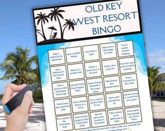 Altes Key West Bingo | Disney World Familienspiel (Printable)