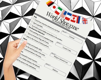 EPCOT World Showcase Scavenger Hunt Game, Disney World Trip Park Activity