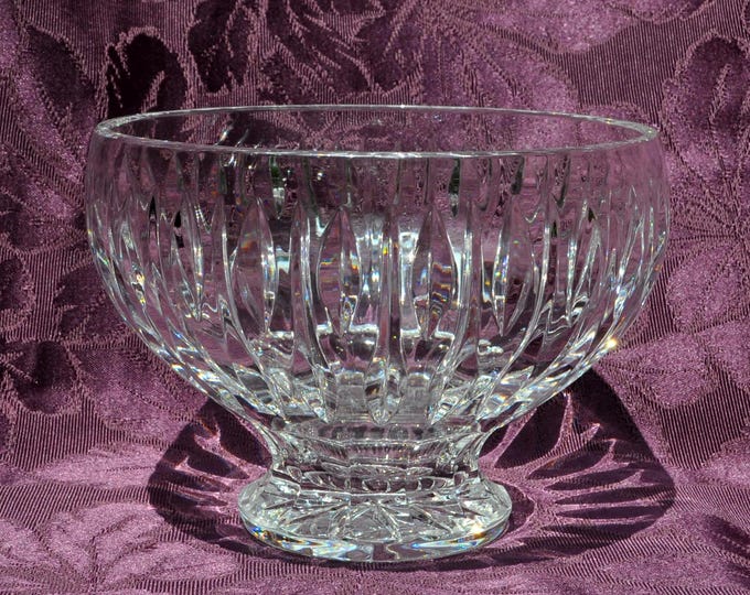 Vintage Waterford Marquis Crystal Bowl Sheridan Centerpiece 7.5"x5.5" Footed Free Ship