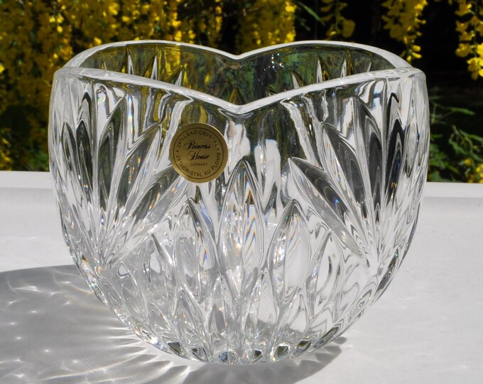 Vintage Medium Princess House Crystal Bowl Trinket Dish 4 1/8"Hx6"W Germany Free Ship