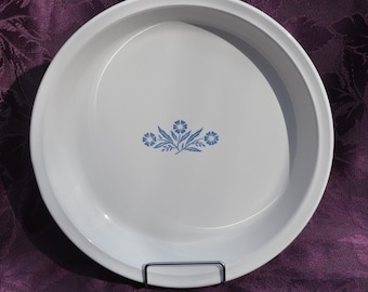 Corning Ware Cornflower 9" Cheesecake or Pie Dish Baking Pie Plate P-309 Vintage Free Ship