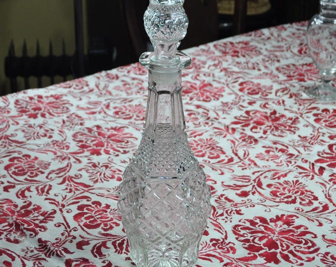 Vintage Anchor Hocking Wexford Decanter & Stopper 14.5" Tall Free Ship
