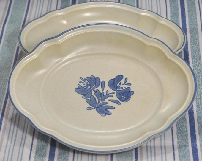 Vintage Pair Pfaltzgraff Stoneware Yorktowne Oval Oven Dishes 8.25"x6" Free Ship