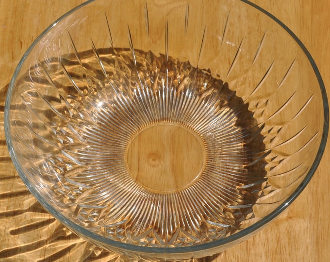 Sunshine Serving Bowl Canfield by Anchor Hocking 10.5" Vintage Free Ship