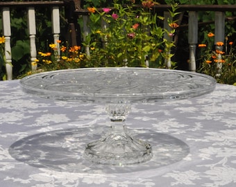 Pedestal Cake Stand Display Starburst & Horseshoe Raised Edge 11.5"Dx4.75" Interior Rim 11"D Vintage Free Ship