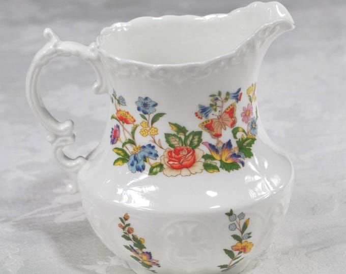 Vintage Aynsley Cottage Garden Pitcher Victorian Shaped Jug 5.75" Tall Free Ship