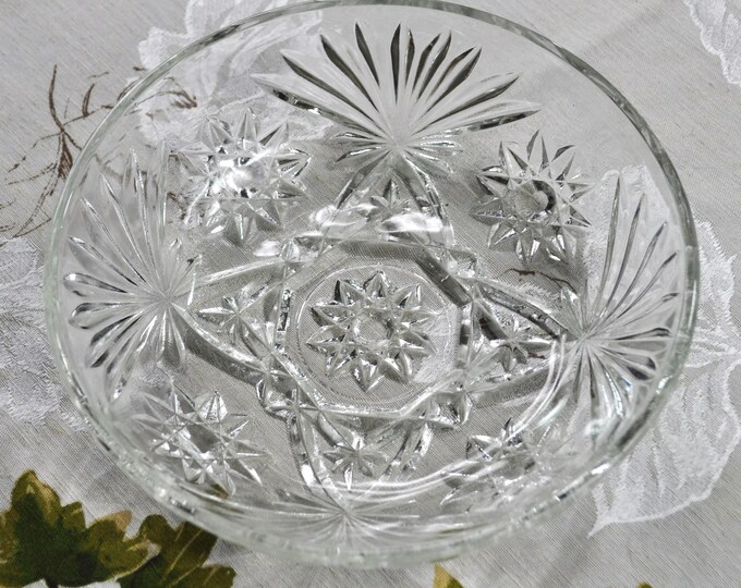 Vintage Anchor Hocking Serving Bowl Side Dish Star of David 7"x2" Free Ship