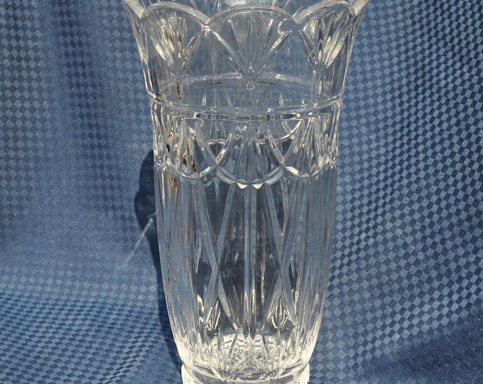 Vintage Cristal d' Arques Large Crystal Sunflower Vase 11.75"H  "Joanna"  France Free Ship