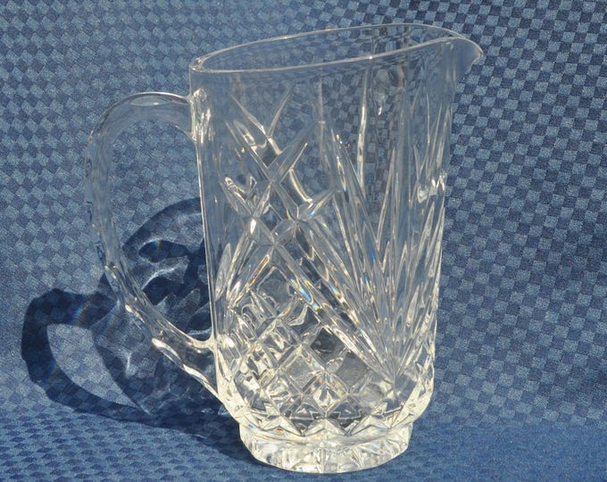 Vintage Cristal d' Arques Villemont Lead Crystal Pitcher 1qt 38oz France 7.75"H Free Ship