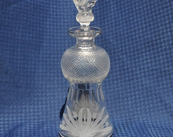 Edinburgh Crystal Thistle Cut Wine/Whisky Decanter & Stopper 11 1/4" Perfect Free Ship