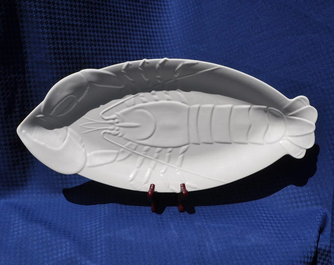 Vintage Studio Nova White Ceramic Lobster Fish Platter 21.5" Free Ship