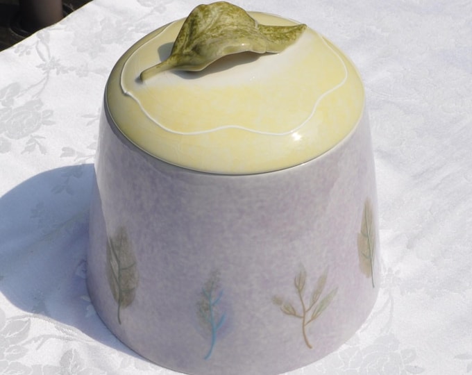 Vintage Lavender "Tree House" Cookie Jar by Deb Mores Lidded 8"H 7.75"D Free Ship