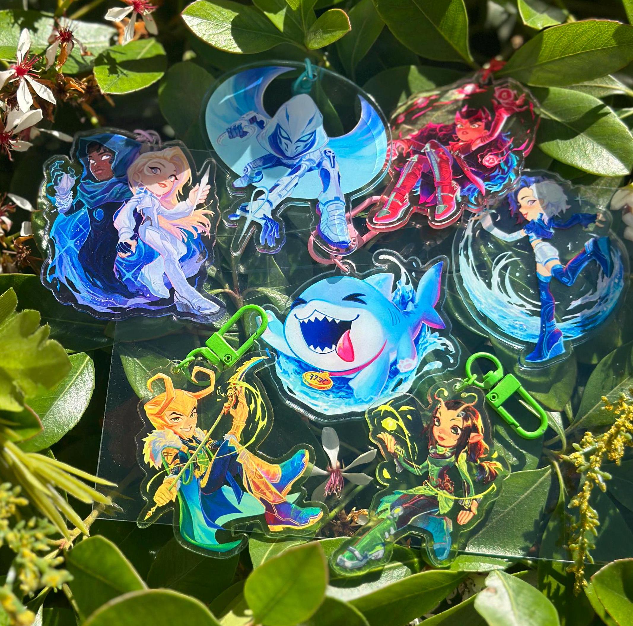 Marvel Rivals Keychains | Heroes Colored Acrylic Charms