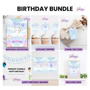 Kuwaii Bunny Birthday Bundle Printable Party Decoration