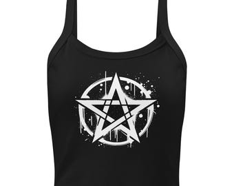 Skull Crossbones Women's Micro Rib Tank Top – Embroidered Gothic
