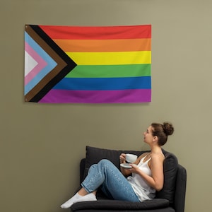 LGBTQ+ Pride Flag: Durable Polyester Wall Decor with Grommets