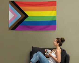 LGBTQ+ Pride Flag: Durable Polyester Wall Decor with Grommets