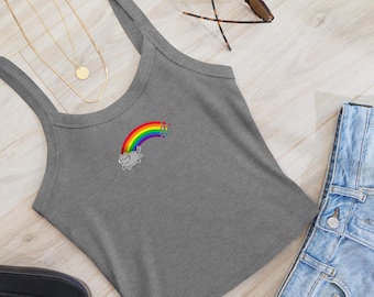 LGBTQ+ Gay Pride Cat Rainbow Cute Tank Top Pride, Rainbow Cat Shirt, LGBTQ+ Fashion, Cat Lover, Colorful Pride Tank, Inclusive Clothing