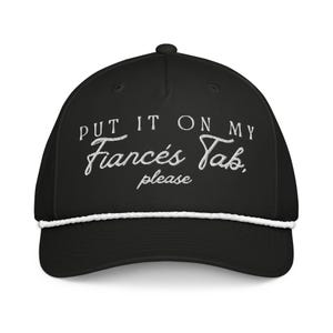 Sombrero de cuerda "con etiqueta del prometido" para la novia: gorro costero para despedida de soltera