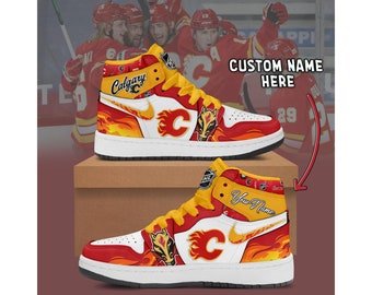 Gepersonaliseerde Calgary Flames Fan onofficiële hardloopschoenen, sneakers, trainers Unisex