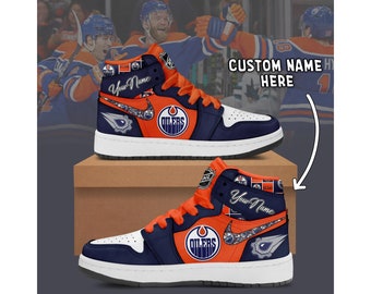 Personalized Edmonton Oilers Fan Unofficial Running Shoes, Sneakers, Trainers Unisex