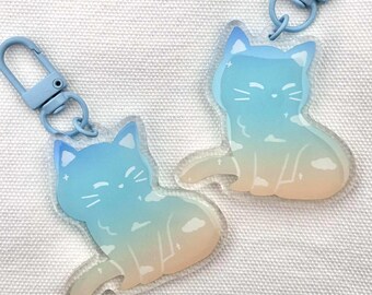 Kawaii summer cloud cat keychain | 2 inch kawaii keychain | cloud kitties keychain | neko charm