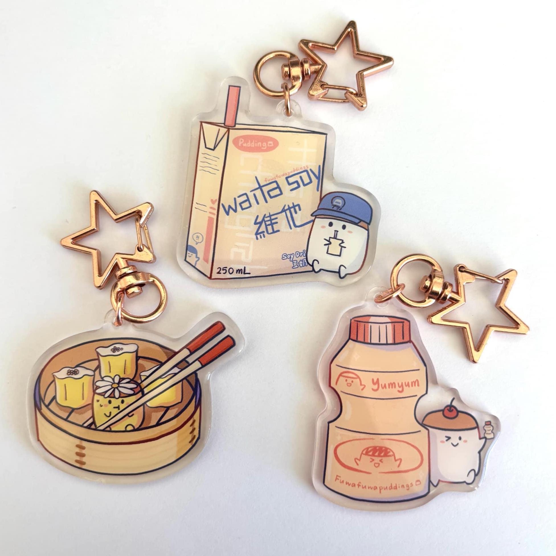 Kawaii Pudding and Hong Kong Dessert & Food Keychain | 2 Inch Kawaii ...