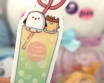 Kawaii pudding and snowfairy sticker | 2.5 inch kawaii sticker | cute sticker | water proof sticker