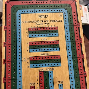 Hoyle Vintage durchgehende Spur Cribbage Player Board Nr. 5024