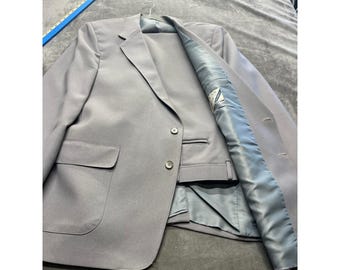 Vintage Levis Action Suit Herr 48R Grå Sta-Presto 2-delad Kavajbyxa Set USA