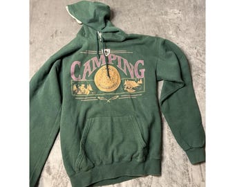 Vintage Winnie Puuh Sweatshirt Grün S/m Hoodie Disney CampingWilderness USA