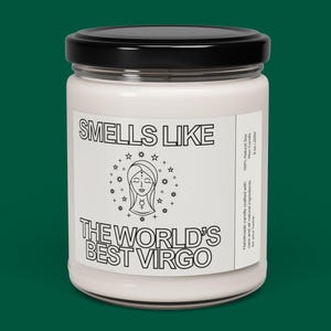 Vela do Zodíaco de Virgem | Cera de Soja do Signo de Terra | Presente de Aniversário de Agosto e Setembro, Decoração de Astrologia de Donzela