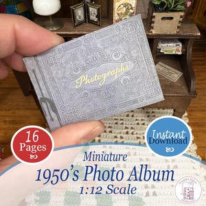 Miniature 1950's 16-page Photo Album Instant Download Printable 1:12 ...