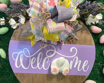 Osterhase Willkommen Türschild