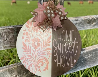 Home Sweet Home wooden door hanger