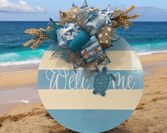 Percha de puerta de madera de 18 pulgadas con diseño costero