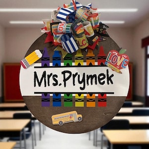 Back to School wooden door hanger