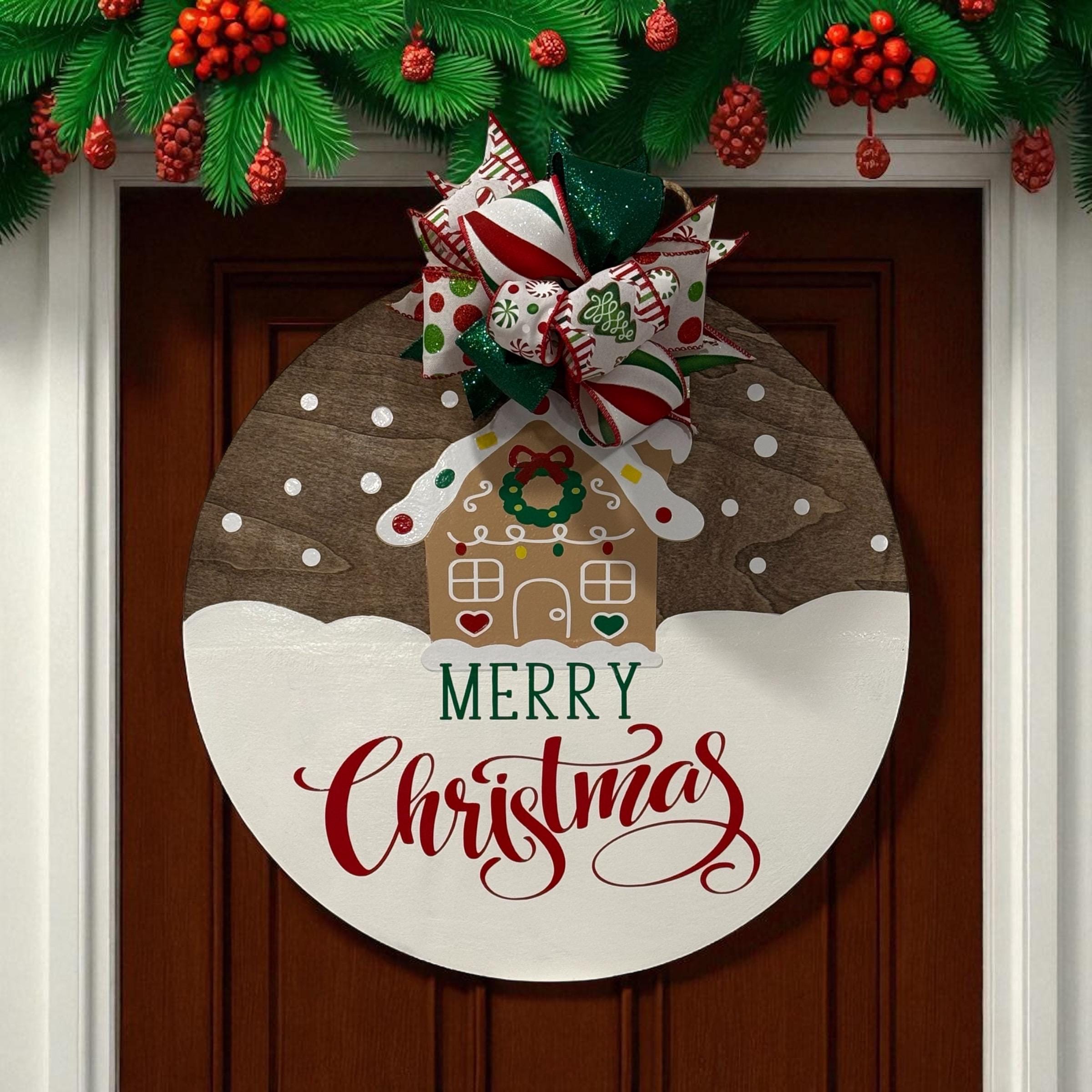 Gingerbread House Wooden Door Hanger - Etsy