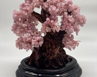 18” Tall Pink Rose Quartz Tree of Life Handmade Crystal Tree With Around 2000 Beautiful Handpicked Gemstones