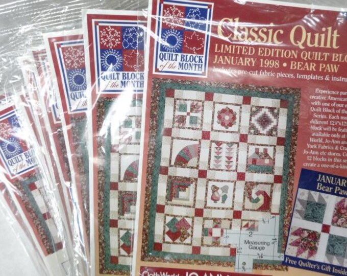Vintage 1998 Jo-ann Fabrics Classic Quilt Block of the Month Set Lot ...