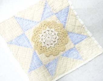 Prim Cutter Quilt Square Block Old Shabby Patchwork Textile Mix Project Piece