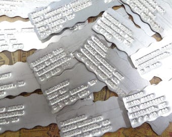 Vintage Embossed Tin Steel Charge Cards Lot (24) – Steampunk Heavy Metal Craft Supplies
