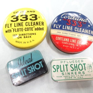Vintage Fishing Fish Advertising Tin Lot Corland 333 Fly Line