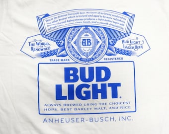 Vintage Bud Light Anheuser Busch Logo T Shirt Men's Size Medium Never Worn Unused