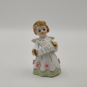 Lefton China MCM Vintage Angel Figurine Playing Accordion